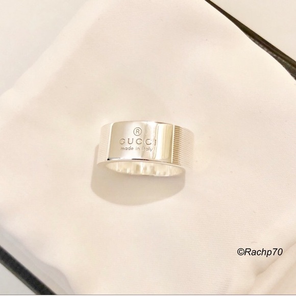 Gucci Other - New Gucci 6mm Trademark Ring Sterling Band Size 8